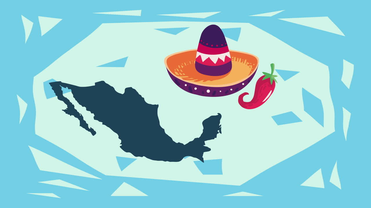 멕시코 문화 마리아치 모자와 지도