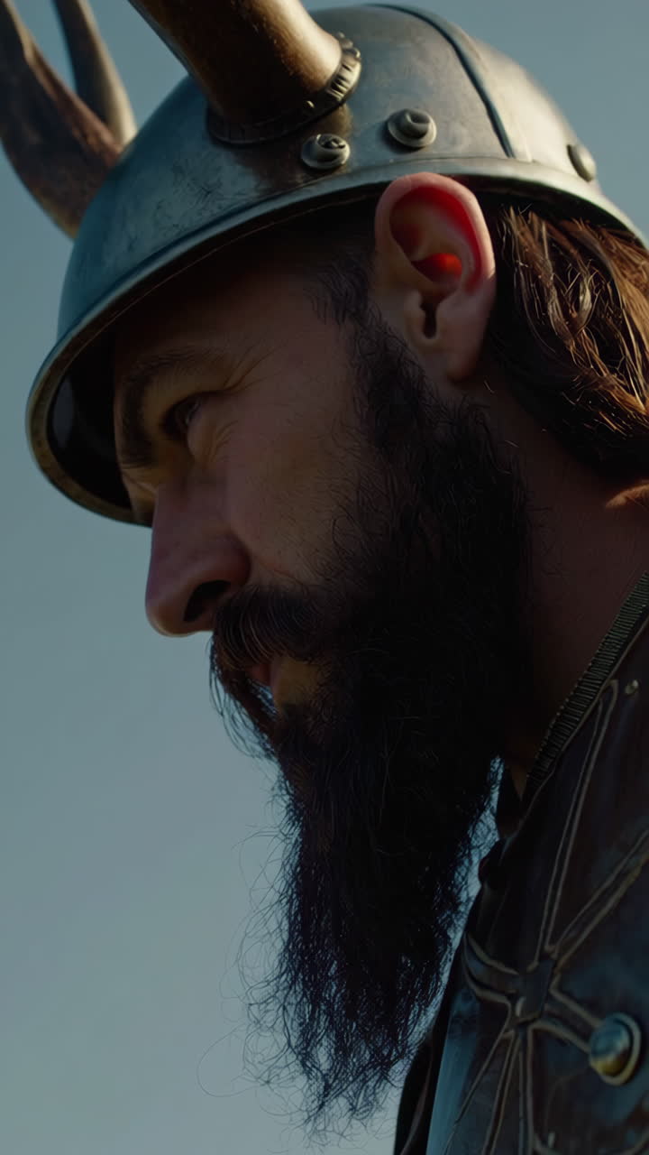 retrato de un guerrero vikingo