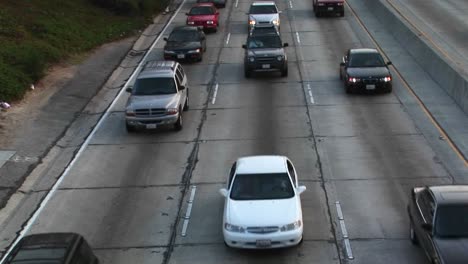 traffic moves along a freeway