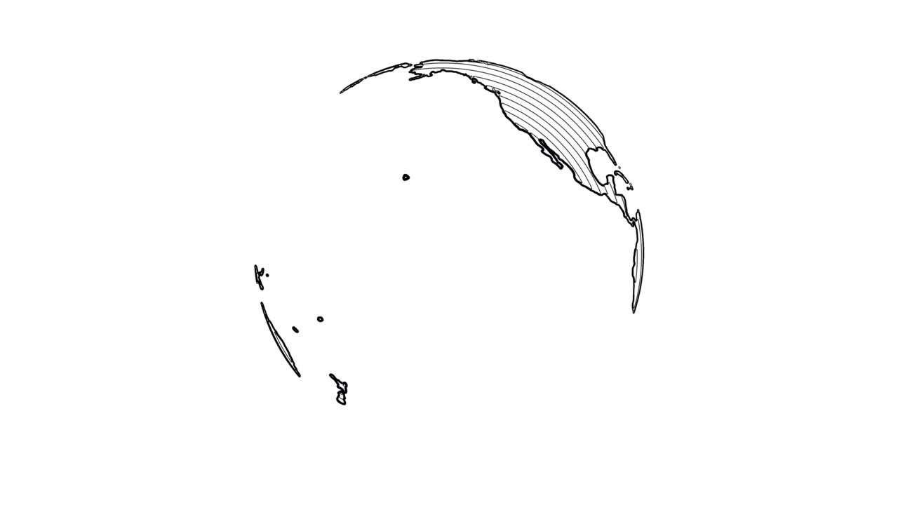 Contour of the globe on a white background.