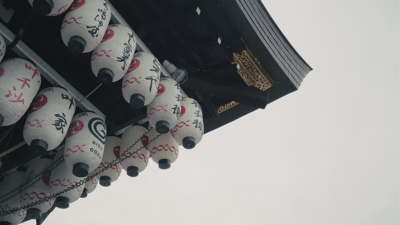 Japanese Temple with Paper Lanterns