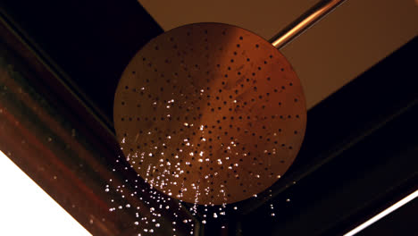 large shower head turning on