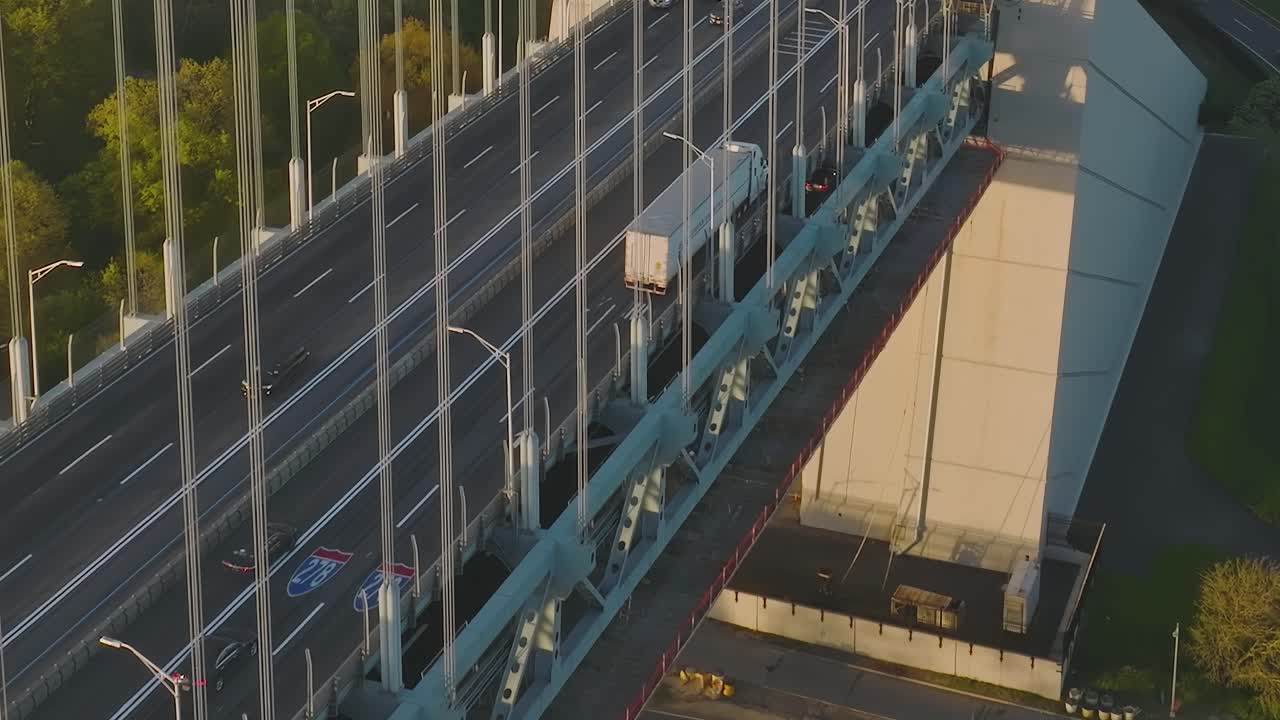 Aerial Views of Bridge and City