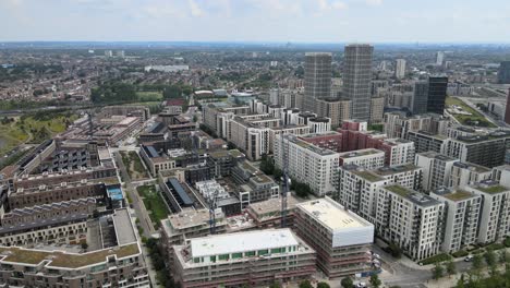 east village stratford london uk aerial footage new construction