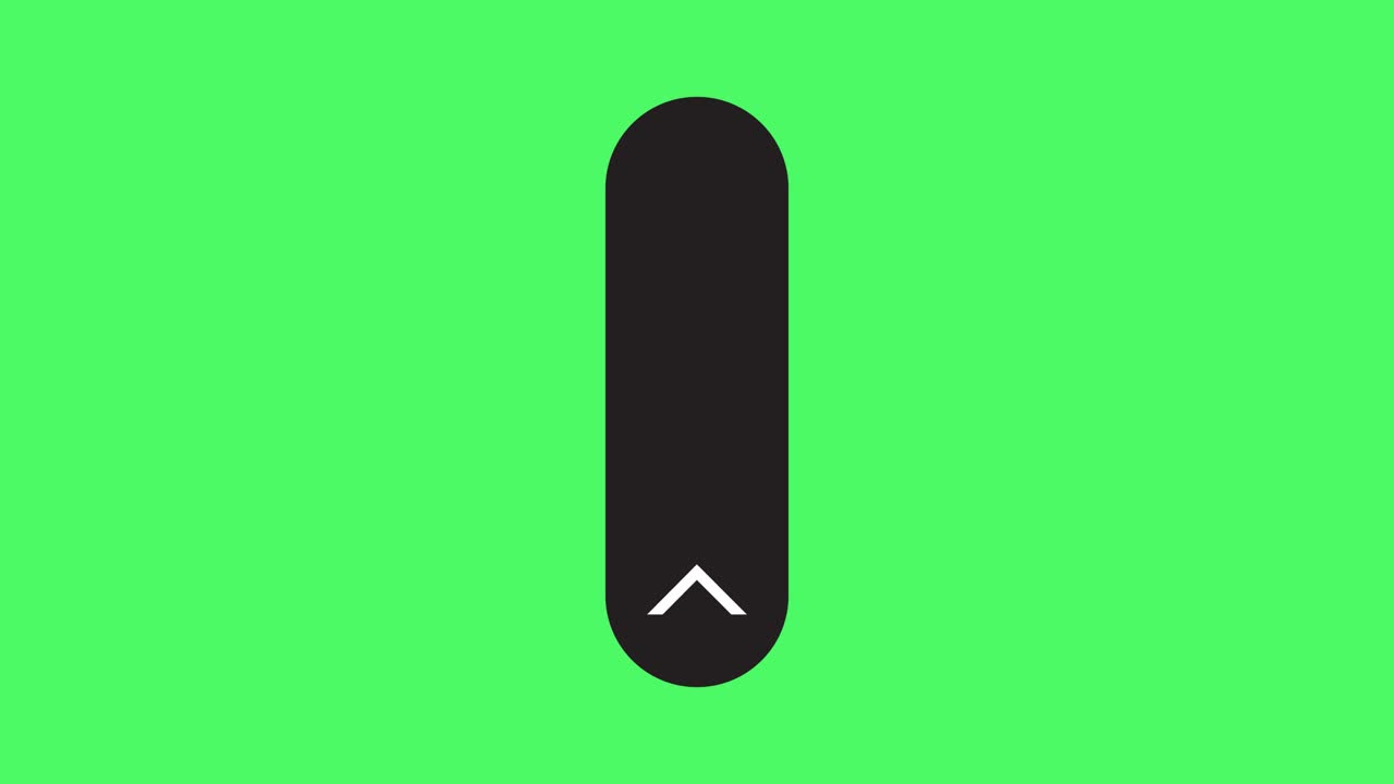 Animated Swipe Up Arrow Indicator on Green Screen