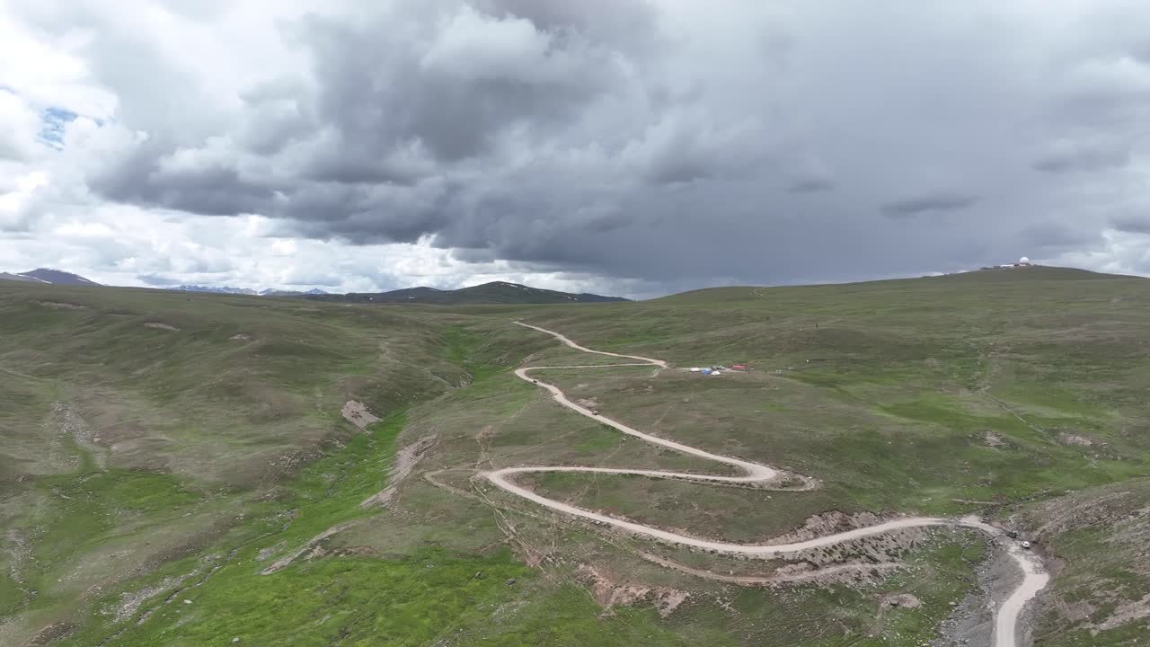 Deosai's Serpentine Trails, Gilgit-Baltistan, Pakistan. Aerial view
