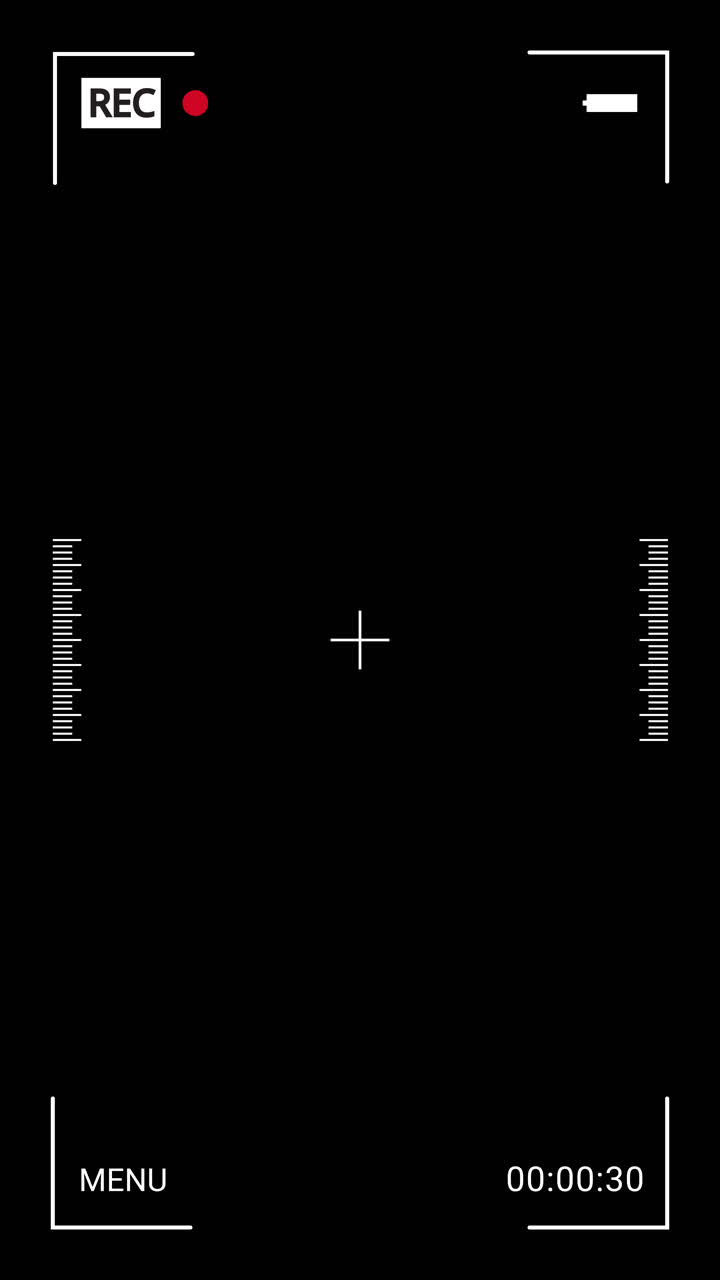 Camera Recording Screen Overlay on Black Background