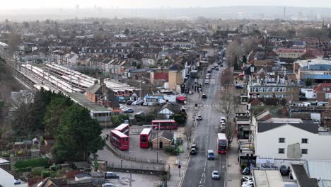 panning drone aerial north chingford station road east london