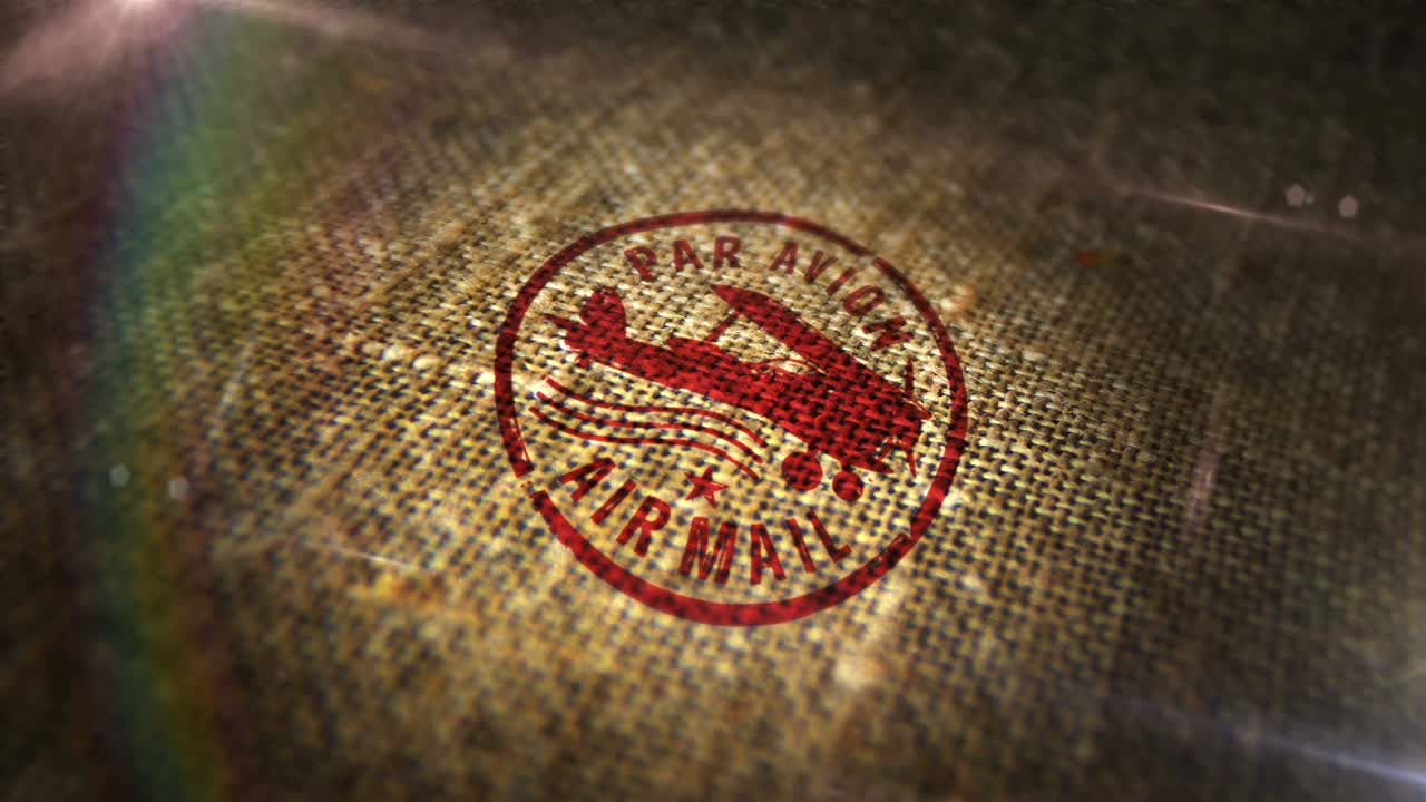 라인 봉투 루프 애니메이션에 대한 항공 우편 표지 스프