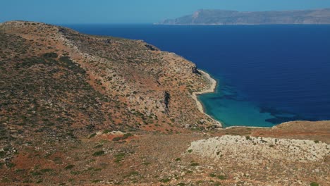 aerial view of balos lagoon - balos beach and blue sea in crete island, greece