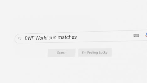 searching for bwf world cup matches on internet browser