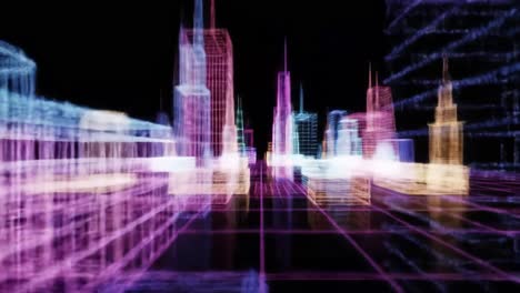 futuristic cityscape visualization: a stunning journey through neon-infused architectural structures and dynamic urban landscapes in vibrant colors