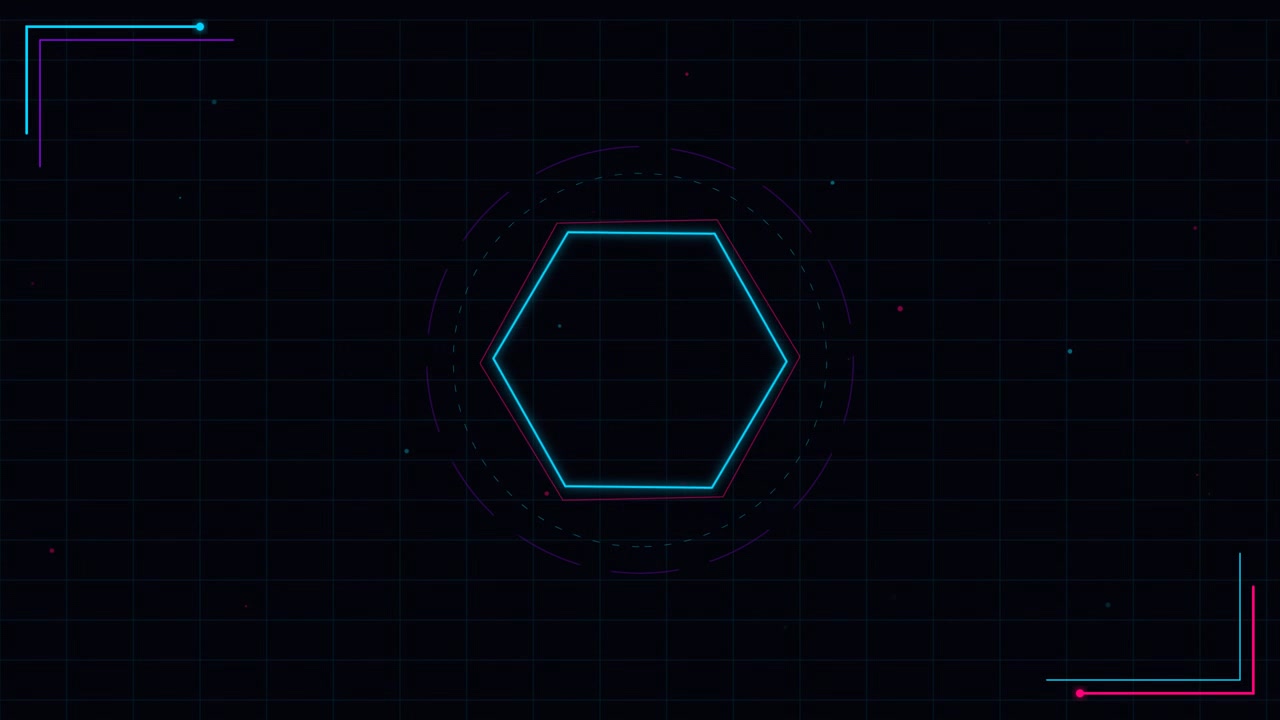 Abstract Neon Hexagon Geometric Motion Graphic