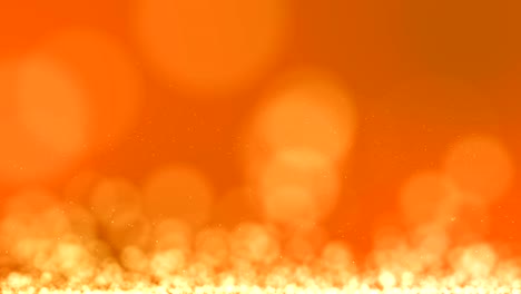 animación, movimiento fondo abstracto con círculo amarillo y oro partículas en movimiento y parpadeo. telón de fondo de bokeh.
