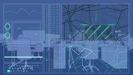 animación del procesamiento de datos en la oficina
