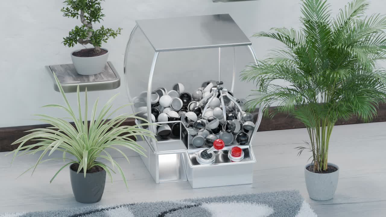 máquina de premios de pelota moderna en un interior elegante