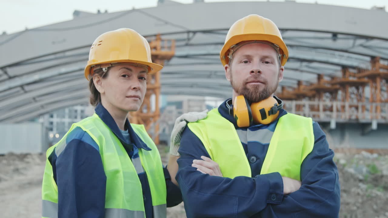 Portrait of Male and Female Construction Workers