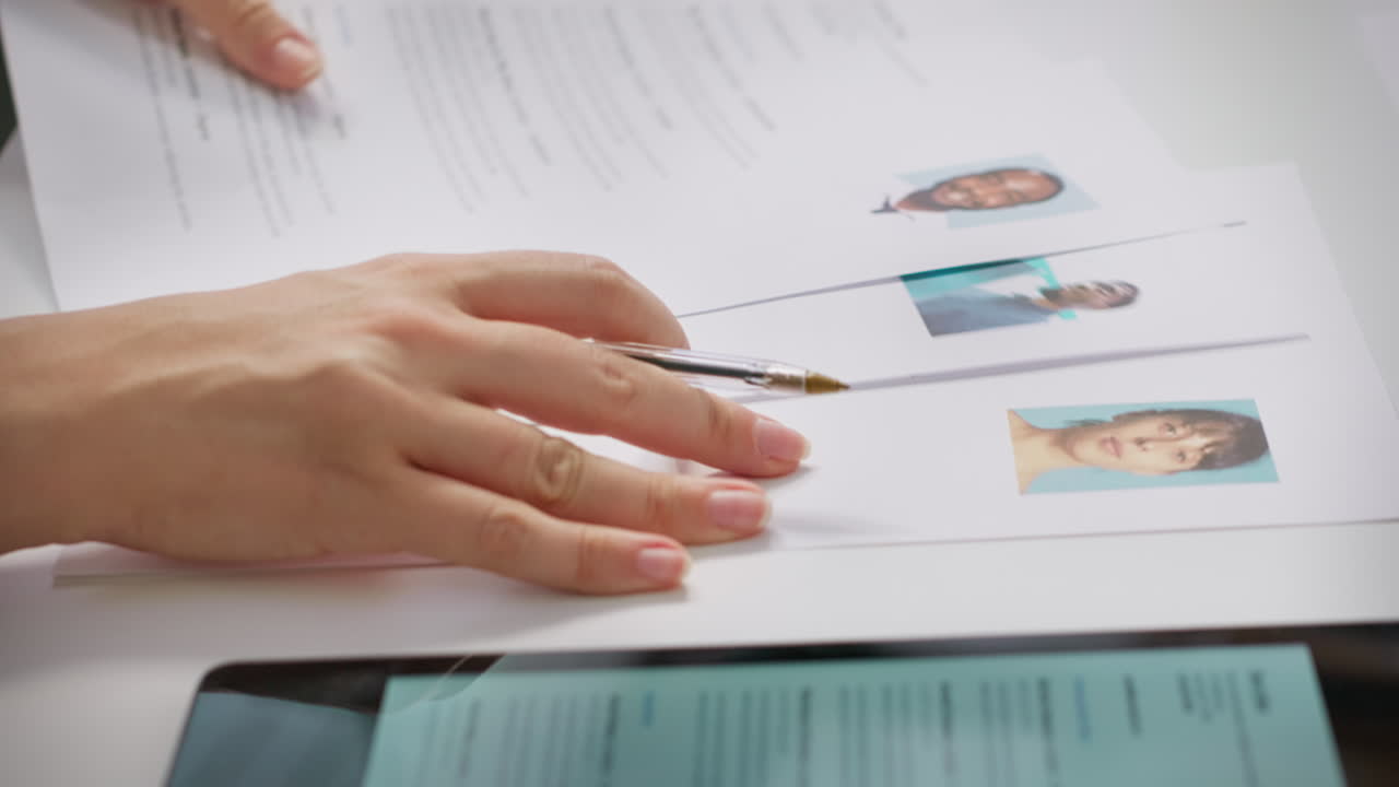 equipo de reclutadores que selecciona candidatos en función de sus currículums