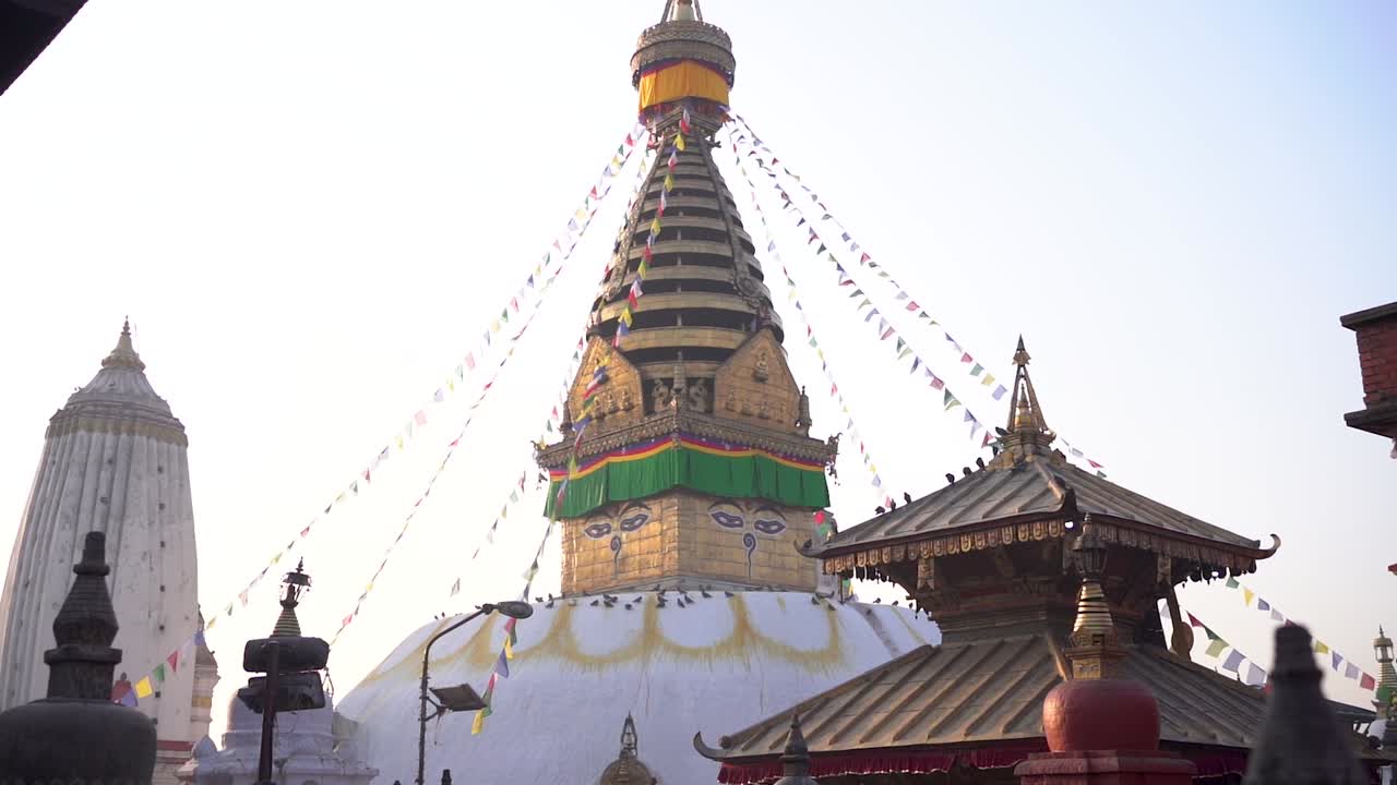 Maisemakuva buddhalaisen perinnön Swayambhunath Stupasta Kathmandussa, Nepalissa