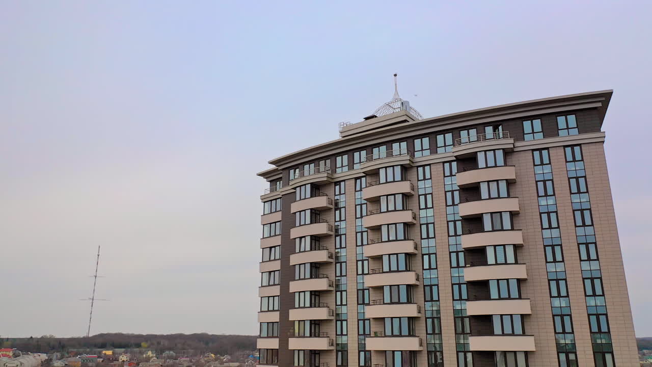 High residential buildings. Tall buildings with rental apartments for residents and commercial property for corporation and companies