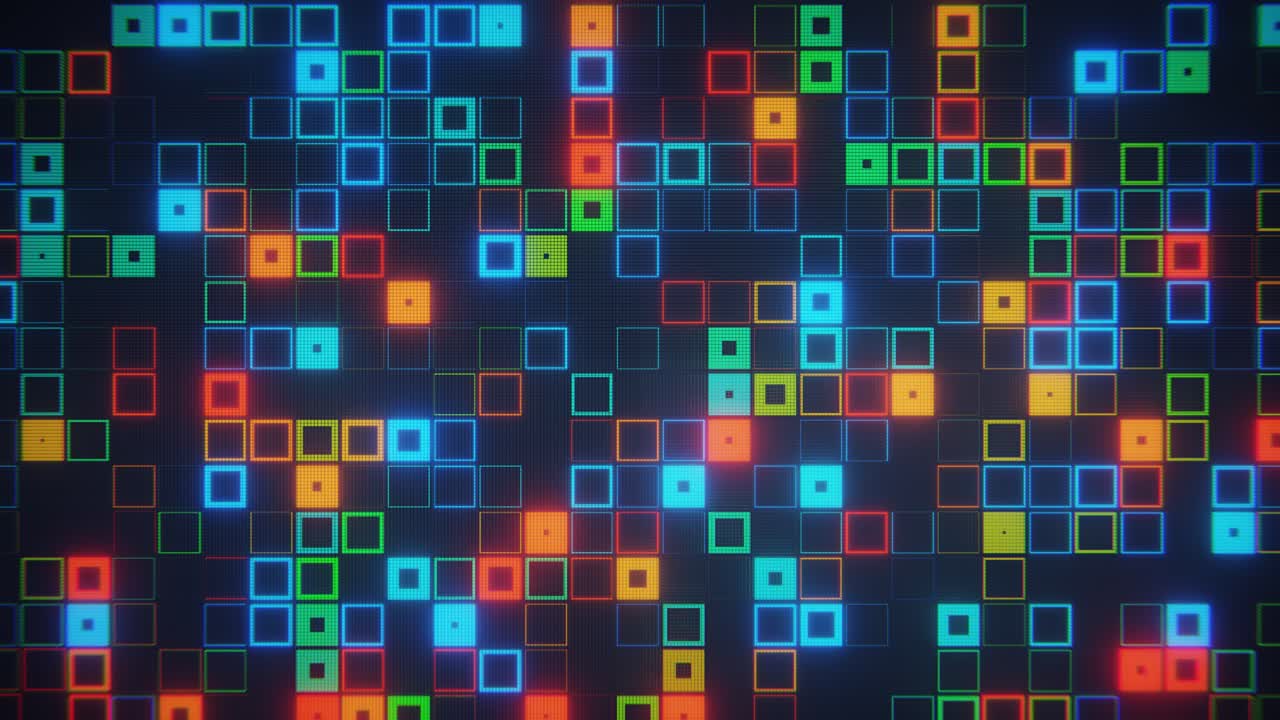 Dynamic Digital Background with Flashing Colorful Squares