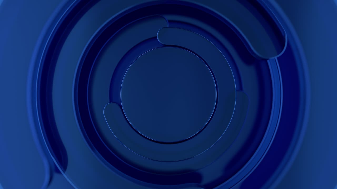 Círculos Abstractos Oscuros. Cristal Azul. Formas Geométricas con Bordes Redondeados. Maqueta para tu Proyecto de Diseño. Animación 3D en Bucle sin Interrupciones en 4K UHD.