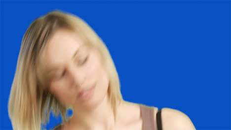 chromakey footage of woman with rhythm