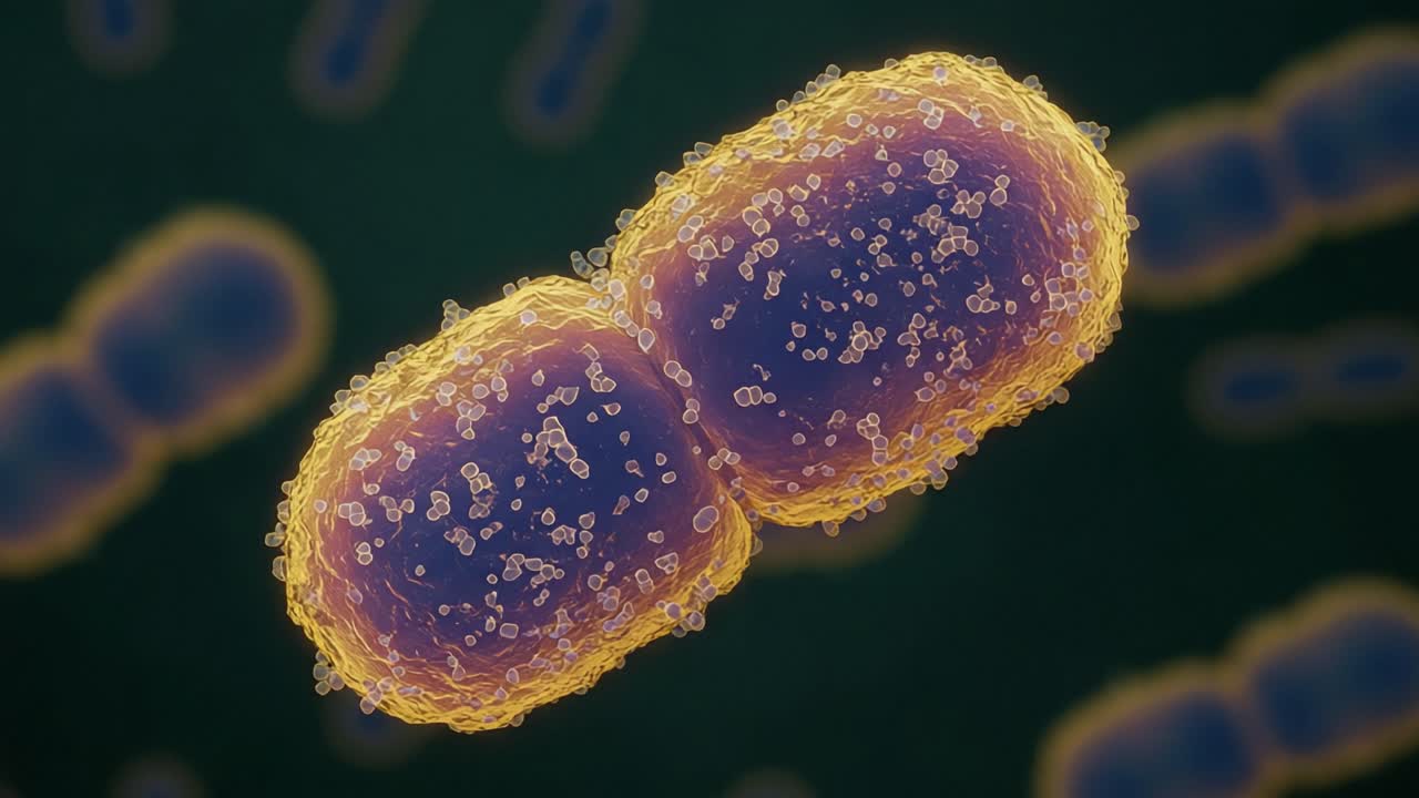 Magnified Visualization of Bacterial Cell Division: Exploring the Structural Features of Prokaryotic Life in Detail