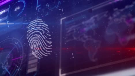 animación del icono digital y procesamiento de datos en la interfaz