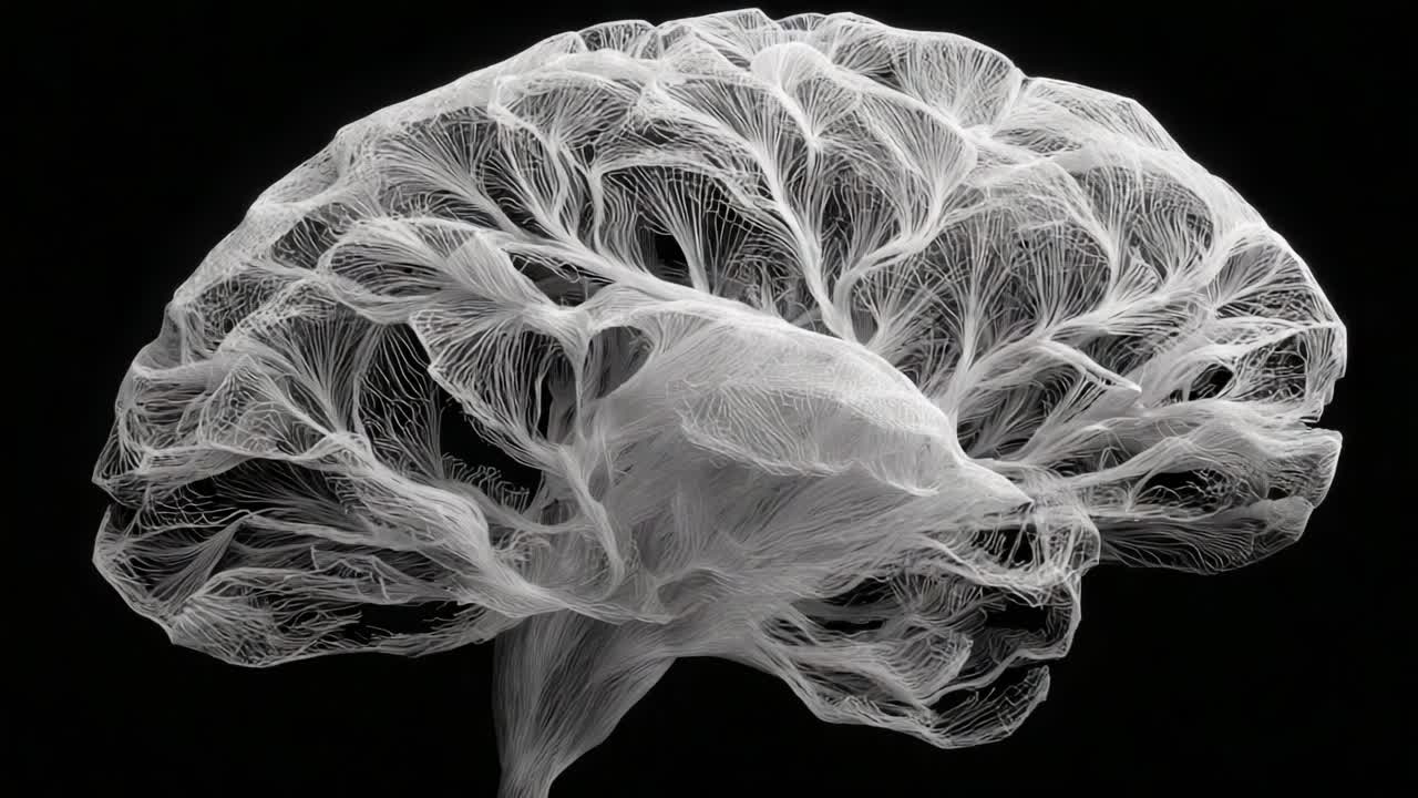 Intricate Visualization of Neural Connections: A Unique Representation of Brain Structure Highlighting the Complexity and Beauty of the Human Mind
