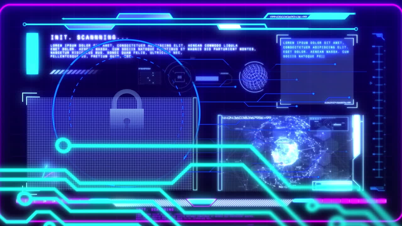 animación de la red de conexiones y procesamiento de datos en la interfaz