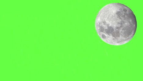 Closeup-Details-Of-Full-Moon-On-Green-Screen-Background,-Astronomical-Event