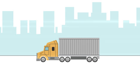 an animation of a flat design╬o├╢┬╝γoe£├¡transport truck