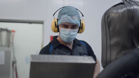 worker in a food processing factory