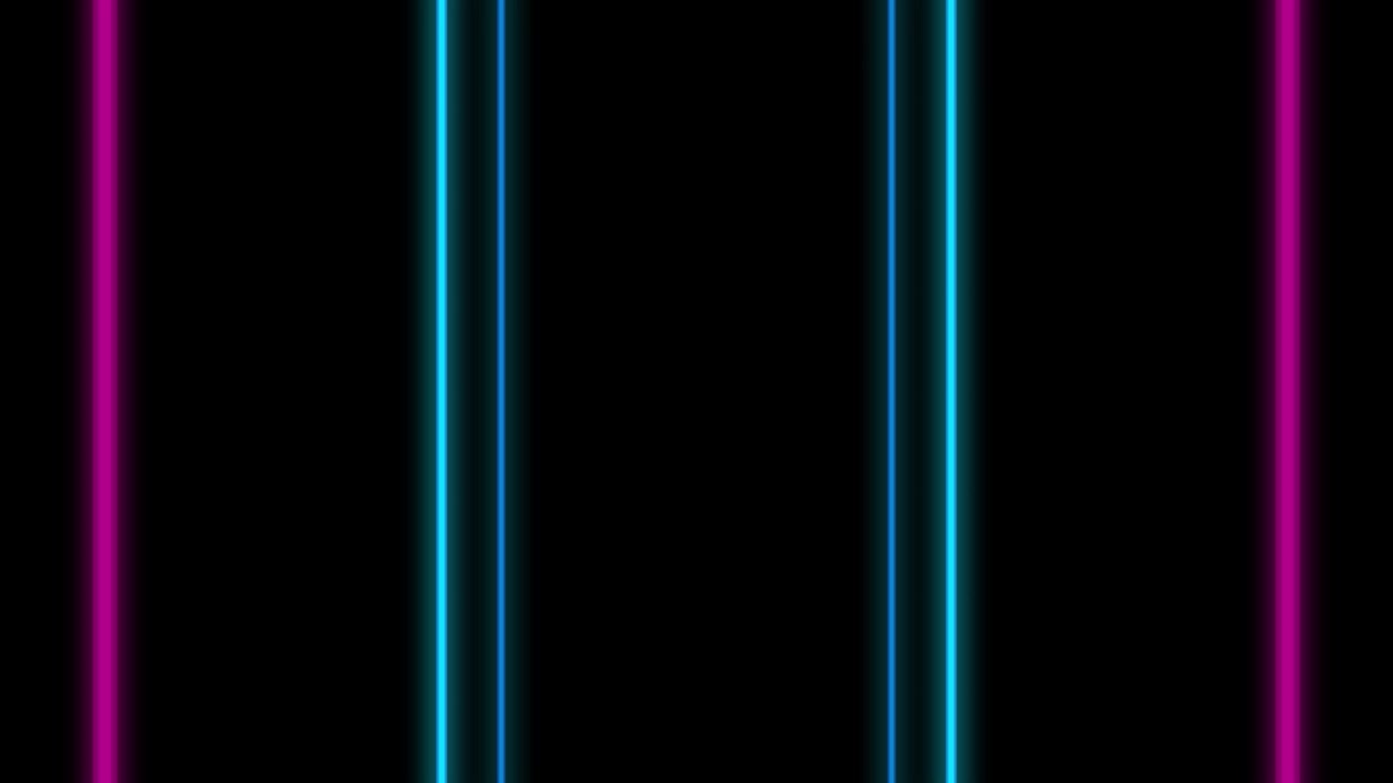 Linee di luce neon astratte che pulsano su sfondo nero