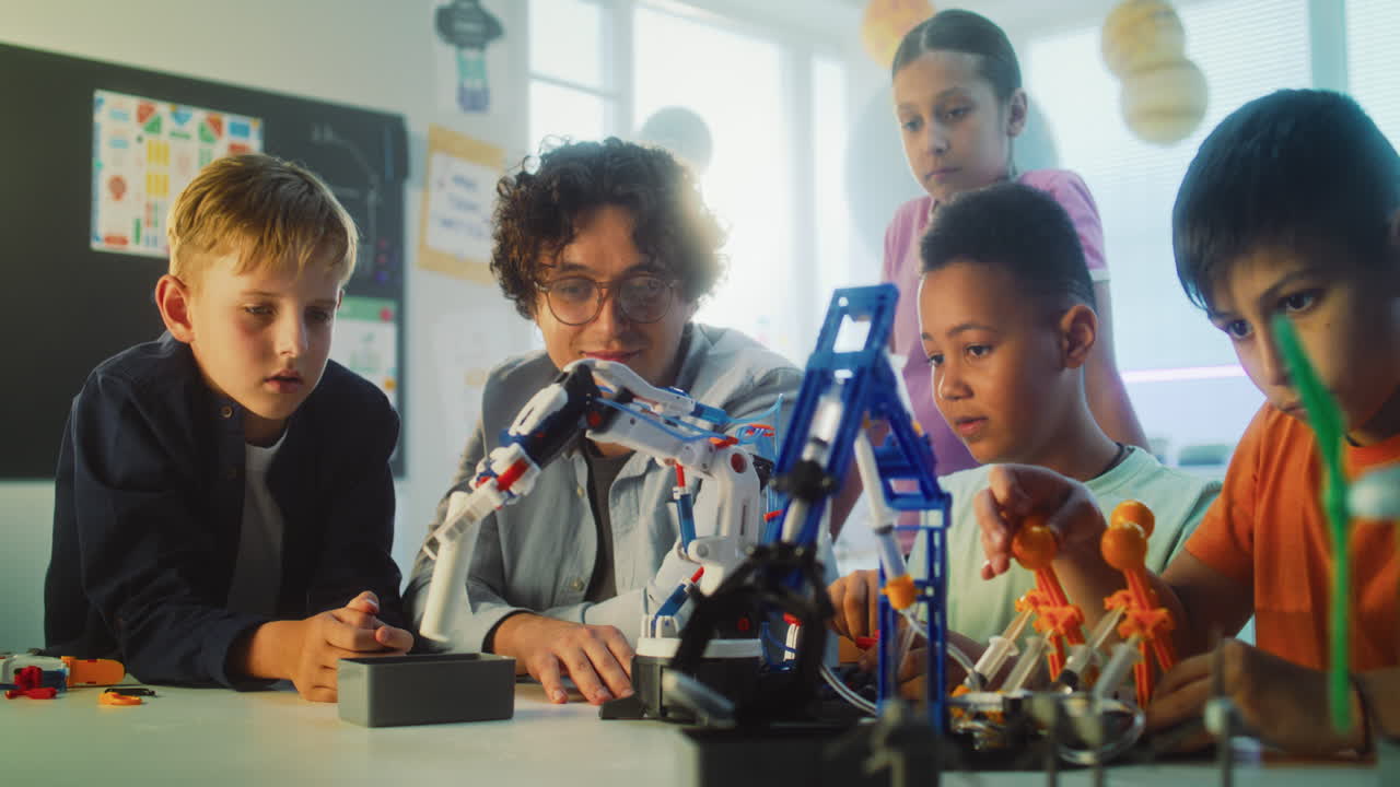 Kids learning Robotics in Class