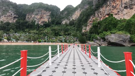 scenic walk on a floating bridge