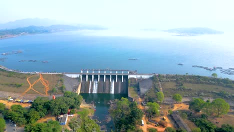 patratu dam tourist place and water sports activities aerial view