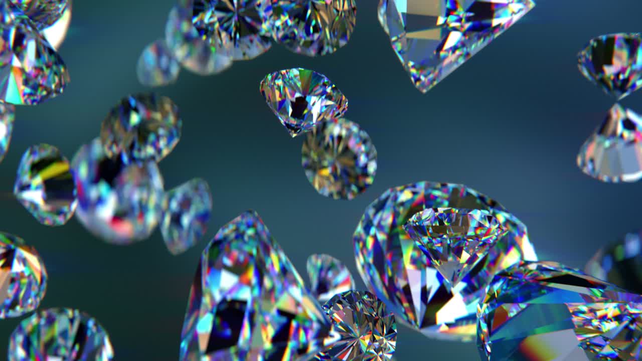 낙하하는 럭셔리 다이아몬드 느린 동작 4k에서 루프 가능한 배경