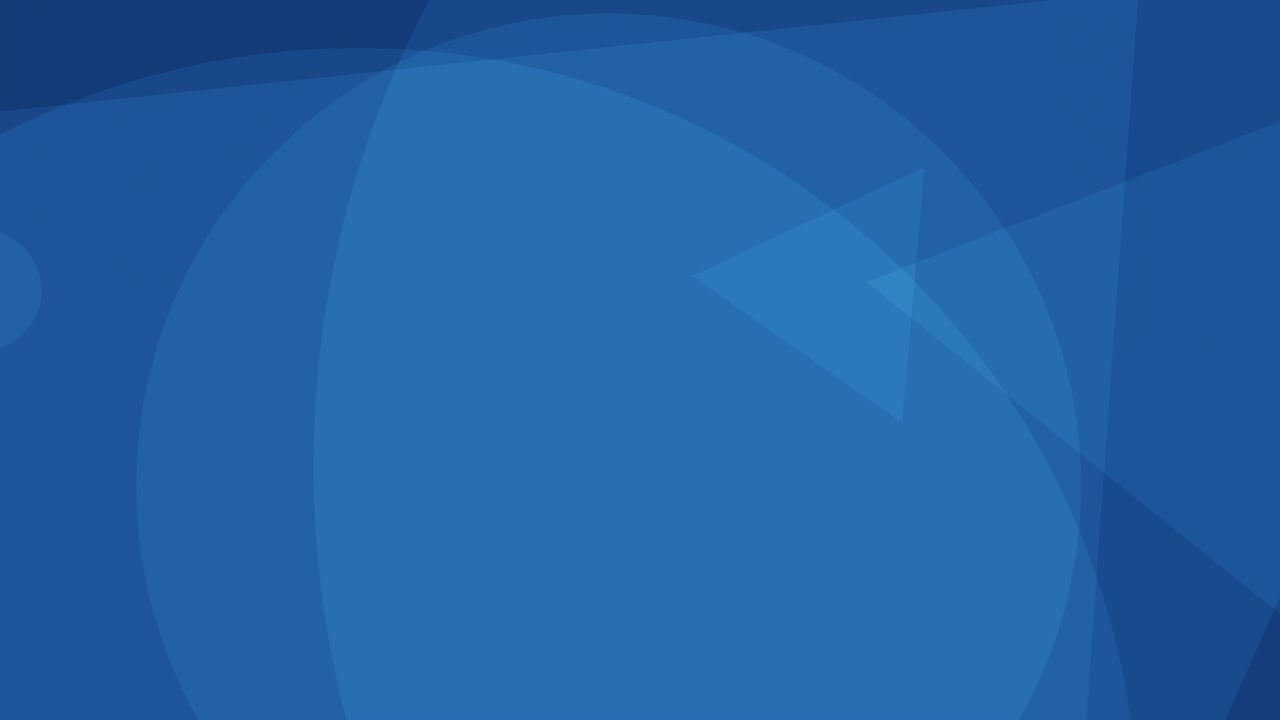 Fondo abstracto azul en bucle con formas geométricas en cámara lenta, círculos y triángulos superpuestos