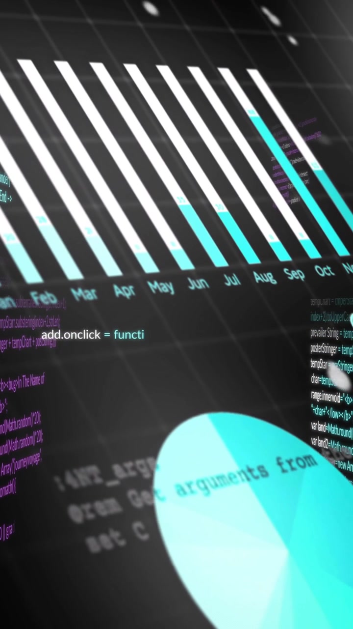 Skaper dynamisk teknologi-tema animasjon med digital kode og abstrakte linjer