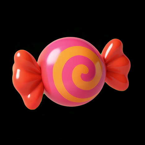 colorful candy swirl design animation isolated asset, transparent 4k video, alpha channel, prores
