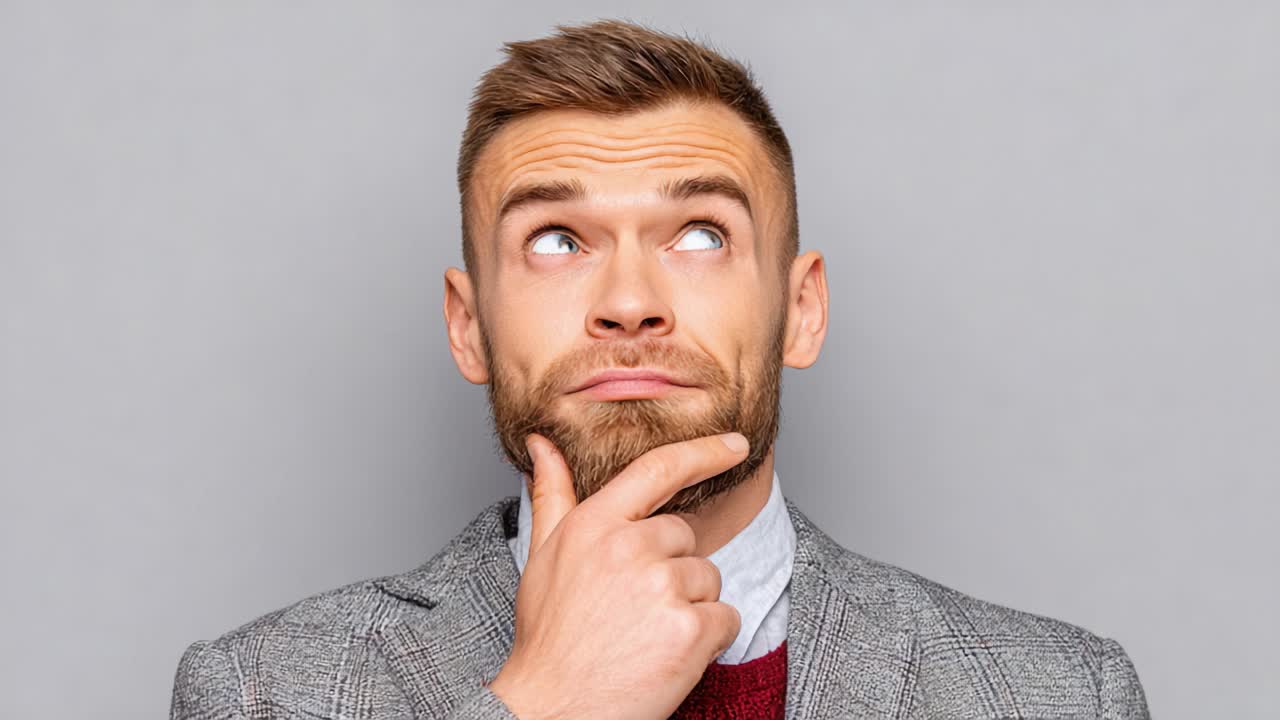 Riflessioni Profonde: Un uomo in un elegante abito contempla con un'espressione pensierosa, riflettendo su idee ed esplorando possibilità per i suoi prossimi passi