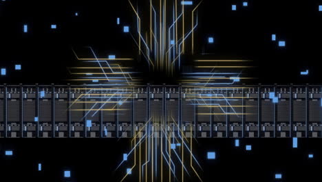 Animation-of-circuit-board-and-digital-data-processing-over-computer-servers