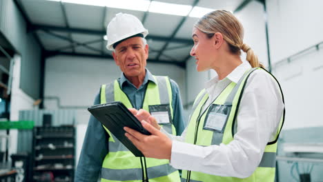 factory workers in discussion