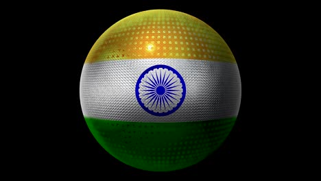 flag of india as an icon. rotating ball with texture.