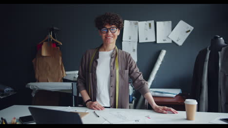 female fashion designer in her studio