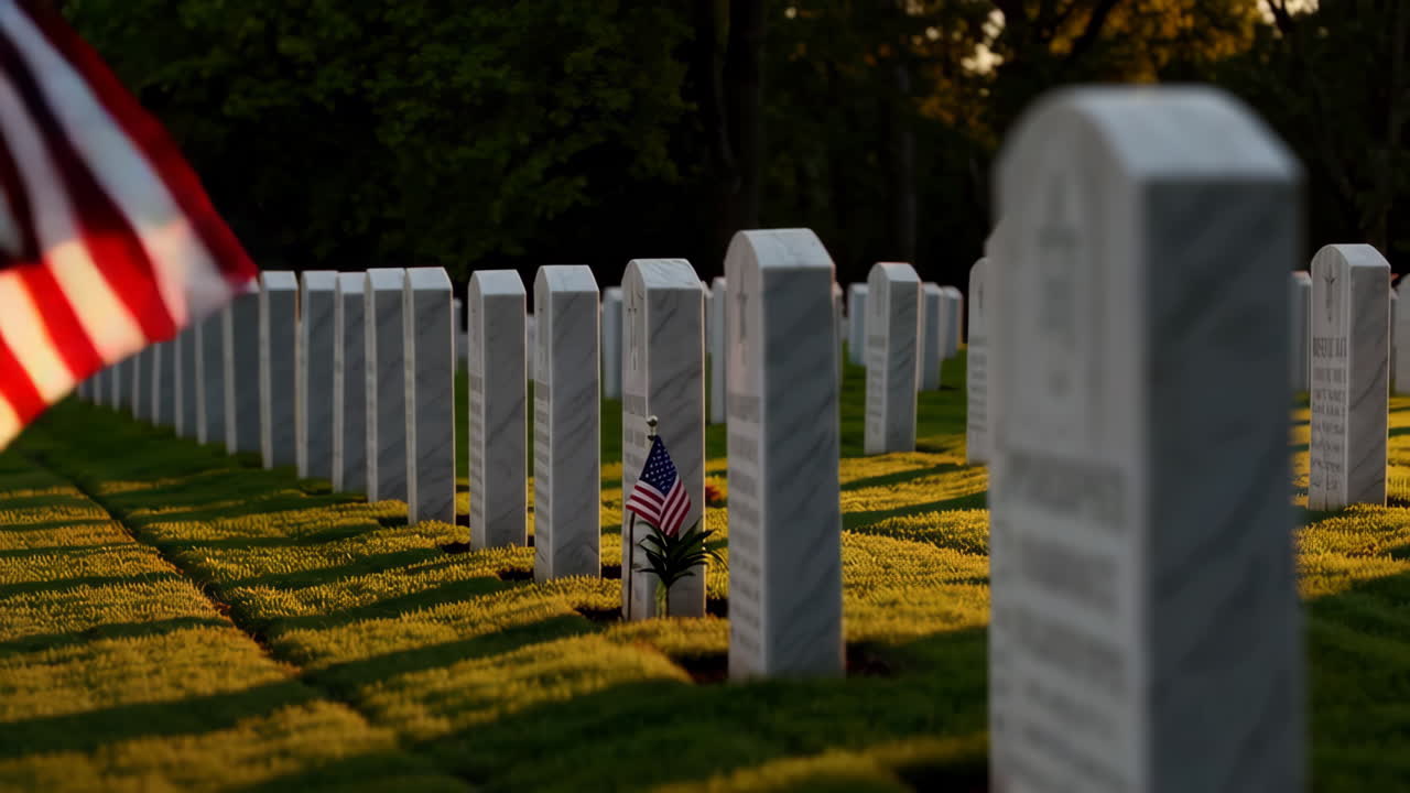 Sunset at a National Cemetery