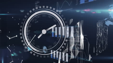 animación del procesamiento de datos durante el reloj