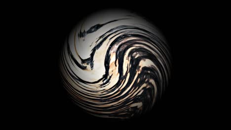 white gold metallic energy ball turning on a black background, ether element, elemental visual in motion